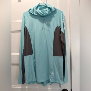 Magellan Aqua Blue and Gray Hoodie